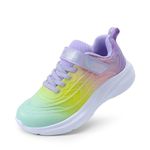 DREAM PAIRS Girls Shoes Kids Sparkle Tennis Running Athletic Lightweight Sneakers for Little/Big Kids Toddler,Size 12 Little Kid,Green/Yellow/Purple,SDRS2411K