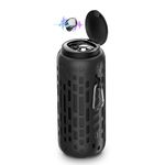 Occuwzz 2 in 1 Outdoor Waterproof Mini Speaker with Earbuds, LED Lighting with Hook | TWS Earbuds Wireless with Portable Mini Speaker | for Picnic Travel Biking Hiking (black)