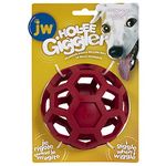 JW Hol-ee Giggler Dog Ball with Giggle Sound Interactive Treat Toy for Dogs,Red