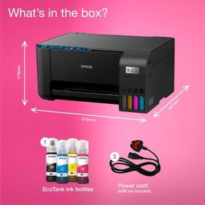 Epson EcoTank ET-2861 Wireless Printer – Black, Cartridge-Free