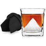 Godinger Chill Whiskey Set, Whiskey Glasses and Silicone Ice Mold, Whiskey Glacier, Old Fashioned Whiskey Glass Tumbler and Ice Form Wedge, Gifts for Men