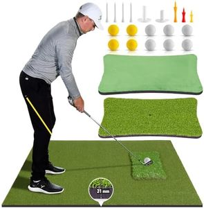 Silph PLC Golf Hitting Mat-5x4 ft, Golf Practice Mats with 10 Golf Balls for Kids Adults Indoor Outdoor Backyard Golf Game, Golf Simulator Training Matt Gifts for Men/Golf Lovers/Golf Practitioner