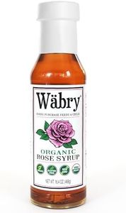 Wäbry Organic Rose Syrup – 16.4 oz (464g), Natural Coffee Syrup, Perfect for Lattes, Tea, Shaved Ice and Soda, Vegan Friendly, Non-GMO, Dye-Free, Gluten-Free Snow Cone Syrup – BPA-Free Plastic Bottle
