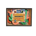 Mini Leaves 26 Wooden Magnetic Alphabet in a Box| Capital ABCD Magnetic Letters- ABC Learning Toys, Chunky Magnetic Letters for Toddlers and Kids Ages 3+