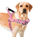 ADVENTUREMORE Dog Harness for Large Dogs No Pull, Sport Dog Halter Harness Reflective Breathable Dog Vest Escape Proof Dog Harness with Easy Control Front Clip Handle for Training Walking