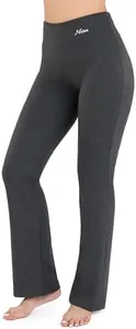 Nirlon Women's Charcoal Yoga Pants - Straight Leg, 28' Inseam, 3XL, High Performance Breathable Leggings for Yoga, Workouts, & Plus Size