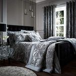 Catherine Lansfield Crushed Velvet King Duvet Cover Set with Pillowcases Silver Grey