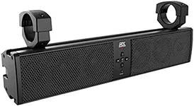 MTX Mud Series Universal Weatherproof 6 Speaker ATV UTV Motorcycle Boat Bluetooth Sound Bar w/ 3.5mm Aux Input and Output, and Mounting Clamps, Black