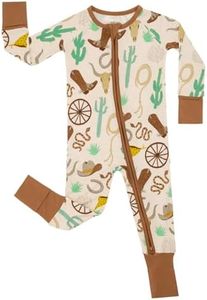 Little Sleepies Pajamas for Baby Boys & Girls, Viscose from Bamboo Baby Pajamas, Snug Sleeper, Toddler PJs, 2-Way Zipper, Caramel Ready to Rodeo, 18-24 months
