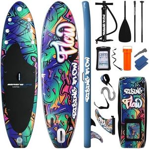 SereneLife Stand up Paddle Board Inflatable - Non-Slip SUP Paddle Board Paddle, Pump, Leash, and Accessories - Fun Water inflatable paddle board for Adults and Youth with Wide Stable Design