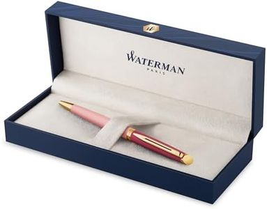 Waterman Hémisphère Ballpoint Pen | Metal & Pink Lacquer with Gold Trim | Medium Point Blue Ink | Gift Box