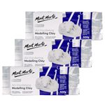 Mont Marte Modelling Clay Air Hardening White 3Pack, Ideal Choice for Professional Artists or Students.