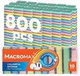 Macromax Colorful Sponge – Flat Dish Sponges for Daily Kitchen Use – Bright Non-Scratch Sponges for Plates, Glasses, Silverware & Stovetops – Multipurpose Cleaning - 800 Pieces