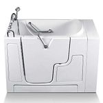Walk-in Bathtub 32 in. x 52 in. Therapeutic Soaking Bathtub and Faucet Set (White) (Left Drain)