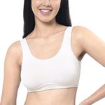 Amante Double Layered Cups Non-Wired Full Coverage Seamless Superior Cotton Fabric All Day Lounge Cami Bra - BRA78801 (White) (M)