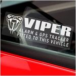 5 x Stickers VIPER Alarm and GPS Tracking Signs Device Fitted Security WINDOW Car Van Warning Tracker Label WHITE 75x25mm G17