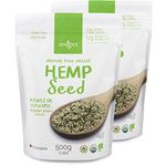 ONEROOT Organic Raw Shelled Hemp Seeds (Hemp Hearts), Non-GMO, Gluten Free, Plant-Based Protein, Omega-3, Omega-6-1kg (2 Pack)