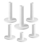 Geeorzo 6 Pack Rubber Golf Tees Driving Range, Mixed Size Golf Tees for Putting Driving Hitting Swing Training (White)