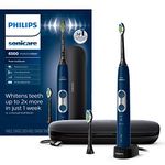 Philips Sonicare ProtectiveClean 6500 Rechargeable Electric Power Toothbrush with Charging Travel Case and Extra Brush Head, Navy Blue, HX6462/07