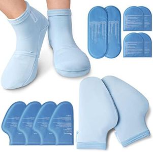 RelaxCoo Cold Therapy Socks & Gloves for Chemotherapy Neuropathy, Chemo Care Package for Women and Men, Foot & Hand Ice Pack Wrap for Plantar Fasciitis, Carpal Tunnel, Arthritis Hand Pain Relief, S/M