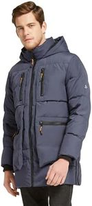 Orolay Men's Thickened Down Jacket Hooded Winter Coats with 6 Pockets Blue XL