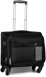 NOVEX Polyester Black Small Overnighter Laptop Trolley Bags with Wheel | 4 Wheels Luggage, Lightweight - 42cm | Laptop & 3 Main Compartment, Combination Lock Backpack for Men & Women