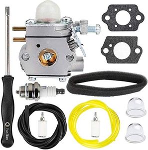 HPENP 753-06190 Carburetor w Carb Adjustment Tool air filter for Troy-Bilt TB80EC TB32EC YM21CS TB21EC TB22EC 2 Cycle String Trimmer Gas Craftsman Weed Eater Whacker 27CC Replacement for # WT-973 MTD