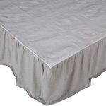 VHC Brands Burlap Dove Grey Ruffled King Bed Skirt 78x80x16