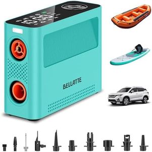 Electric Paddle Board Pump 150PSI - 4X Faster SUP Pump, Auto Air Compressor for SUP, Car Tires, Bike, Ball, Kayak, Tent, Float (Portable & Auto-Off & Inflator & Deflator)