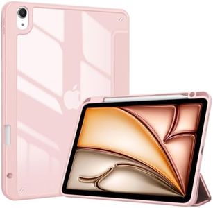 ProCase for iPad Air 11” 6th Generation 2024 M2 / Air 5th / 4th Generation Case with Pencil Holder, Smart Protective Cover for iPad Air 5 4 10.9 Inch -Pink