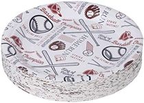 Hammont Baseball Party Decorations - Pack of 7” & 9” Round Paper Plates, Cutlery, 9 oz Cups, 24 Napkins, 1 Disposable Tablecloth - Baseball Sports Themed Kids Birthday | Shower | Dinner (Serves 16)