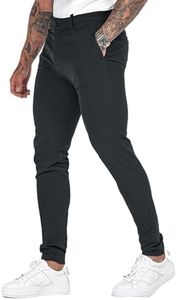 GINGTTO Mens Casual Pants Slim Fit Stretch Dark Grey Chinos for Men (Dark Grey,28)