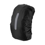 PATIKIL 55-65L Waterproof Backpack Rain Cover, Non-Slip Backpack Cover with Vertical Reflective Strap Stay Dry for Hiking, Camping, Hunting, L, Black