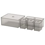 Ikea GODMORGON Plastic Square Box with Lid (Clear, Standard) - Set of 5