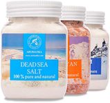 Bath Salts Set - Epsom Salt - Himalayan Pink Salt - Dead Sea Salt 100% Pure and Natural - Body Care - Best for Good Sleep - Beauty - Bathing - Body Care - Wellness - Relax - Aromatherapy - Spa