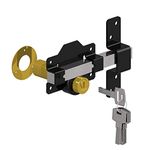 Gatemate 1490196 70mm Long Throw Gate Lock Double Locking 5 Keys Stainless Steel Gatemate