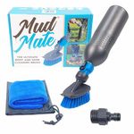 Mud Mate Multi-Use Boot Cleaner Brush & Scraper - for Muddy Boots & Shoes - with Hose Connector & Portable Bottle - Clean Football Boots, Wellies, Walking Boots, Pushchair & Bike Wheels & Much More