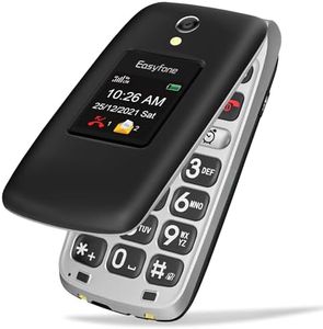 Easyfone Prime-A1 Pro 4G Mobiltelefon Seniorenhandy Klapphandy ohne Vertrag, Großtasten-Handy mit 4G und Tasten Notruffunktion, Taschenlampe, 1500mAh Akku und Ladestation (Rot) (Schwarz)