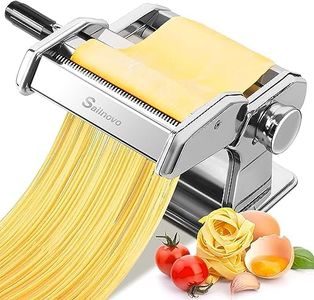 Sailnovo Pasta Maker Machine, 180 Roller Pasta Maker, 9 Adjustable Thickness Settings 2-in-1 Noodles Maker with Rollers and Cutter, Perfect for Spaghetti, Fettuccini, Lasagna or Dumpling Skin Silver