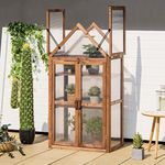 GRAFFY Wooden Cold Frame Greenhouse