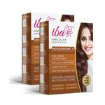 Iba Hair Colour for Women - Medium Brown, 70g (Pack of 2) | 100% Pure Henna Based Powder Sachet | Natural Hair Colour & Long Lasting with Conditioning Formula | Reduced Hair Fall & Hair Damage | Shine & Nourish Hair | Free from Ammonia and Other Harmful Chemicals | Herbal Hair Powder for Hair Colour | Medium Brown Henna