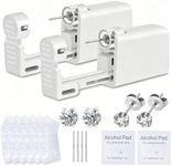 Anzero 2 Pcs Ear Piercing Kit, Disposable Ear Piercing Gun with Cubic Zirconia Stud, At Home Self Ear Piercer Kit (4MM Earrings Stud)