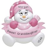 Personalized Granddaughter Ornament 2022 – Polyresin Snow Girl Granddaughter Christmas Ornament – Grandbaby First Ornament – Granddaughter Keepsake Gift from Grandma & Grandpa – Grandparent Ornament