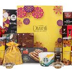 The Gift Tree Diwali Special Snacks Gift Hamper | Coffee, Colorful Cup, Kaju Rolls, Granola Bar, Almond Rocks & Vegetable Chips | Gift For Festival Celebration, Family, Friends, Clients, Men & Women