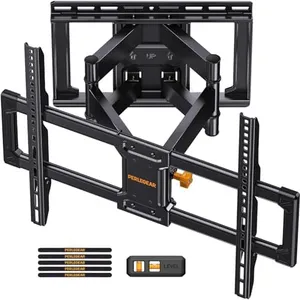 Perlegear UL Listed Full Motion TV Wall Mount for 42-85 inch TVs up to 132 lbs, TV Mount with Dual Articulating Arms, Tool-Free Tilt, Swivel, Extension, Leveling, Max VESA 600x400mm, 16" Studs, PGLF8