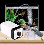 Despacito Air Pump for Aquarium Fish Tank Oxygen Pump Fish Tank Water Filter Fish Filter Motor for Aquarium Noise Less Pump with 2Air Outlets Up to 300 Litre with 2M Tube,1 Controller & 1 Air Stone