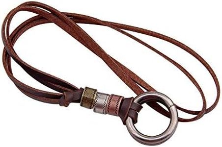 BNQL Collana porta occhiali con anello in pelle regolabile, 10 7/8, Pelle