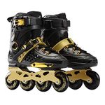 Inline Skates Adult Roller Skates Sports Roller Blades for Outdoor & Indoor, Professional Inline Skates for Women Men Teens Unisex (EU44/UK9,Black Gold)