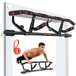 Sportneer Pull Up Bar, 4 Grips Chin Up Bar with Foldable Handle, Multi-Grip Strength Training Pull Up Bar doorway, Max Limit 440 lbs Workout Bar for Upper Body Fitness, Indoor Chin-Up Bar for Home Gym