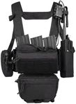 BOMTURN Tactical Chest Rig Waterproof Micro Chest Rigs 1000D Adjustable Detachable Modular Molle Chest Rig Mag Carrier